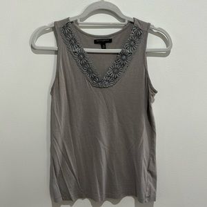 Banana Republic Grey Floral Lace Tank Top Size XS